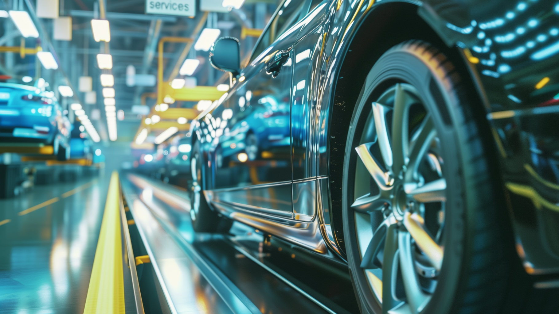 Auto auf dem Laufband, PKW-Produktion
